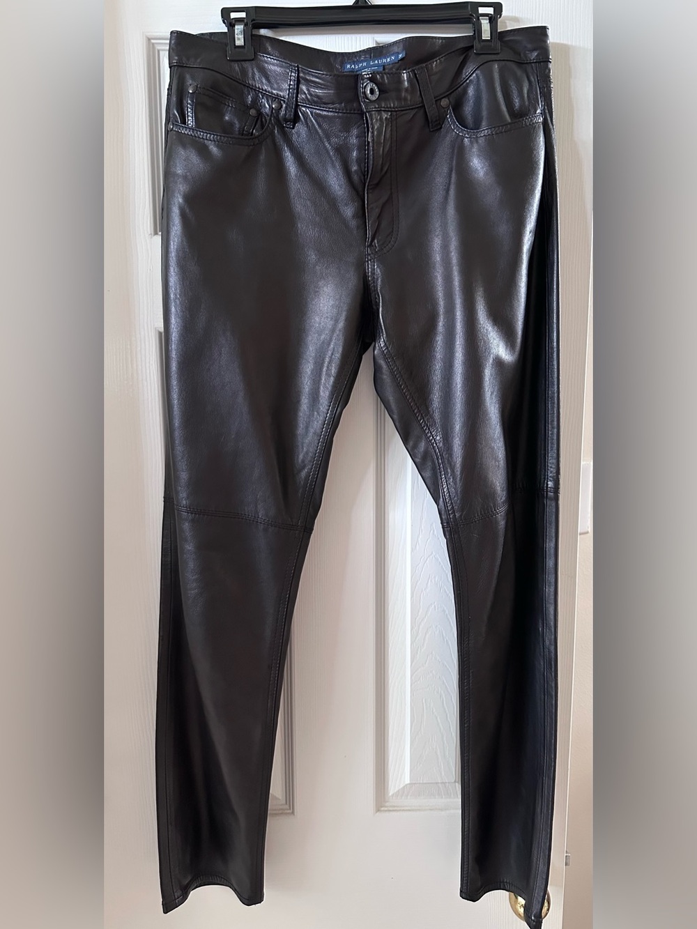 Ralph Lauren Black Genuine Leather Pants